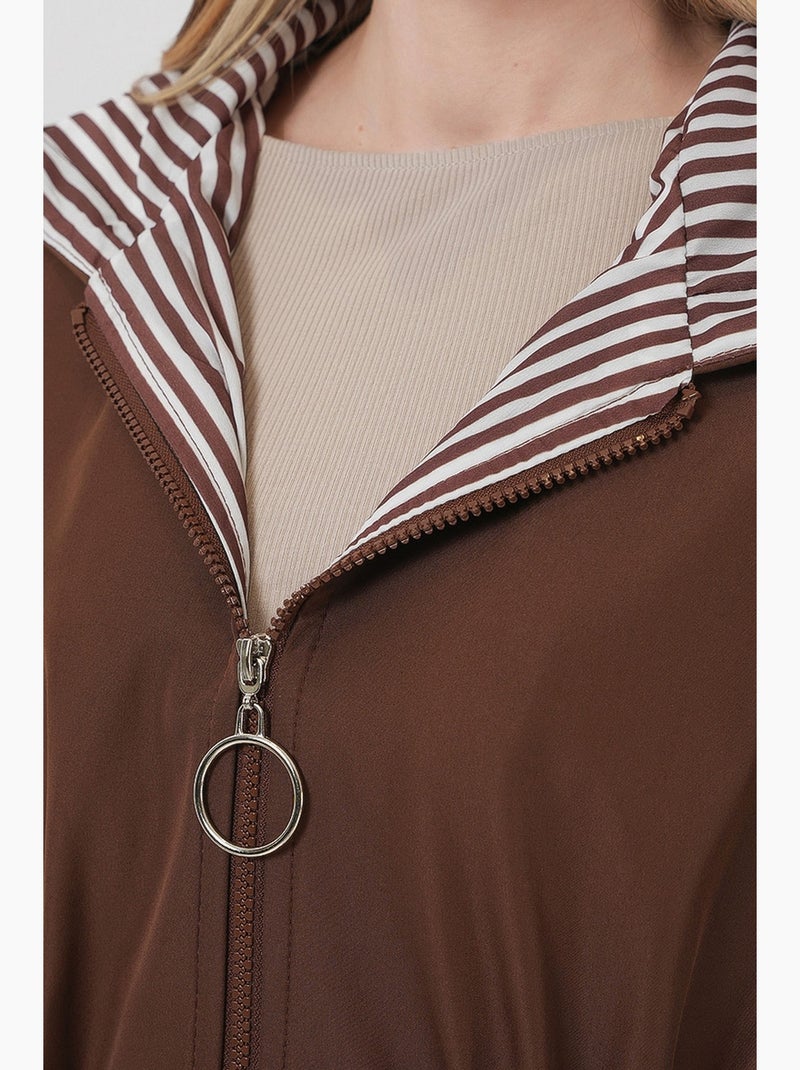 Trench long à capuche zippé bdart Marron clair - Kiabi