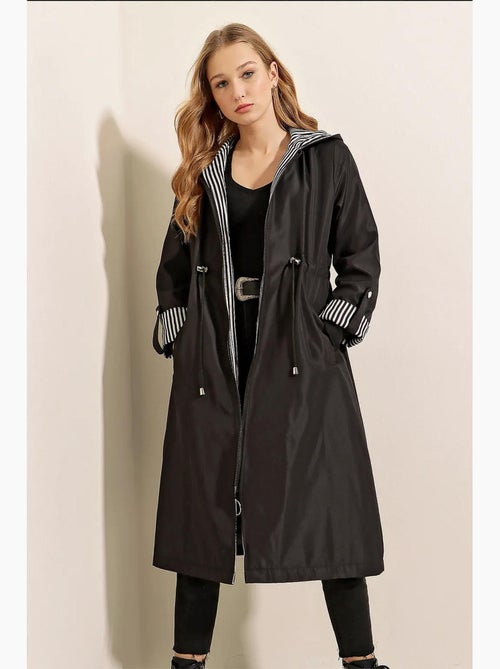 Trench long à capuche zippé bdart - Kiabi