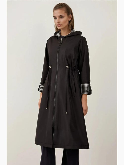 Trench long à capuche zippé bdart - Kiabi