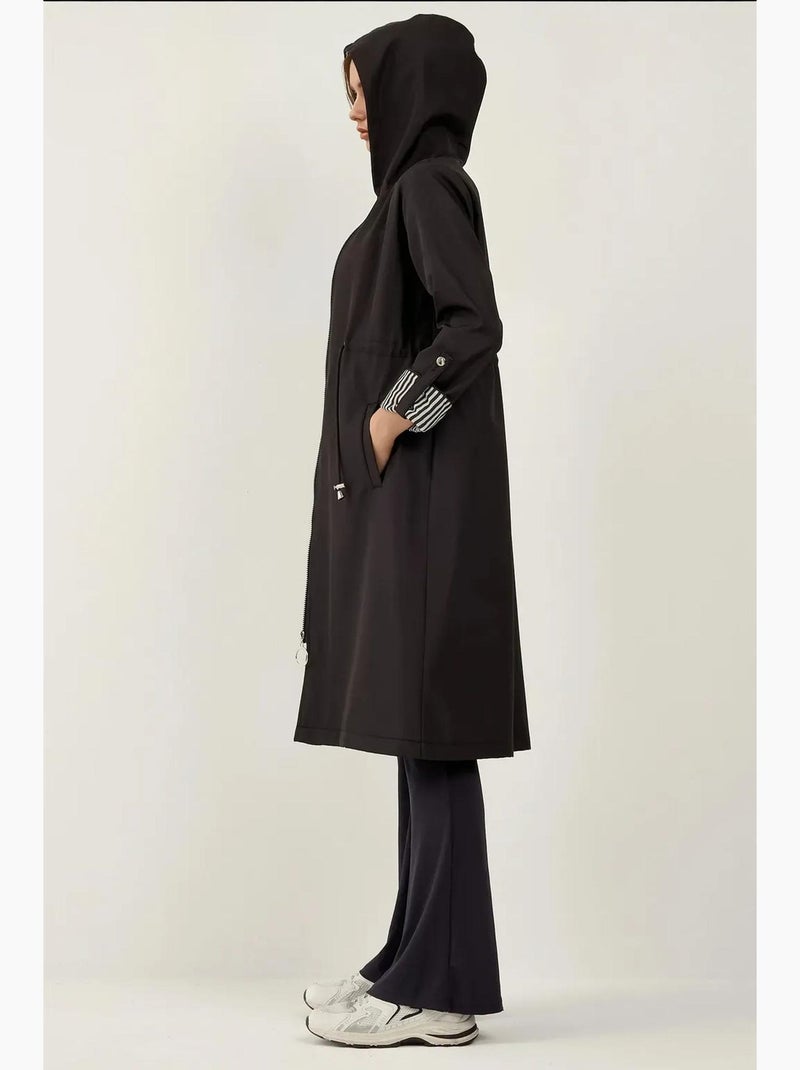 Trench long à capuche zippé bdart Noir - Kiabi