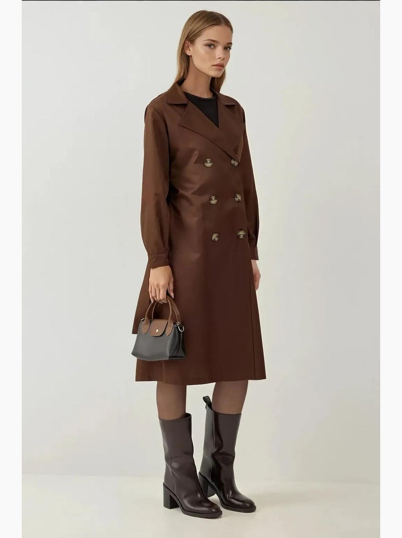 Trench long ceinturé bdart Marron foncé - Kiabi
