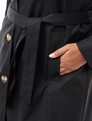 Trench mi-long à col chemiser