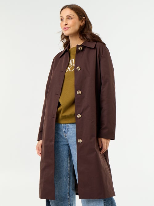 Trench mi-long doublure intérieure - Kiabi