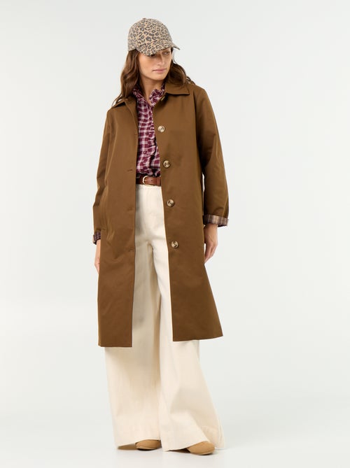Trench mi-long doublure intérieure - Kiabi