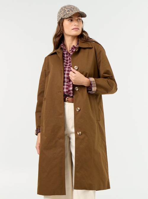 Trench mi-long doublure intérieure - Kiabi