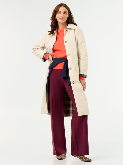 Trench mi-long doublure intérieure - Kiabi