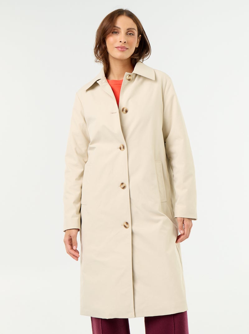 Trench mi-long doublure intérieure Marron - Kiabi