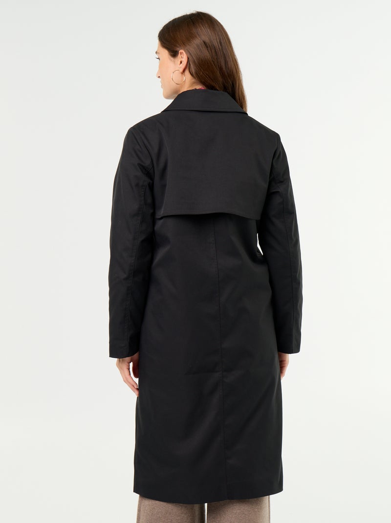 Trench mi-long doublure intérieure Noir - Kiabi