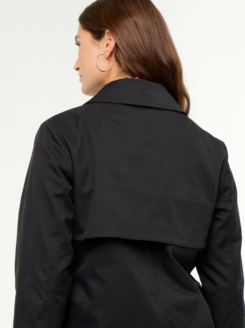 Trench mi-long doublure intérieure Noir - Kiabi