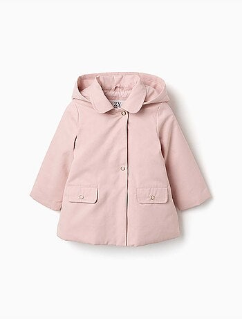 Trenchcoat met voering en afneembare capuchon