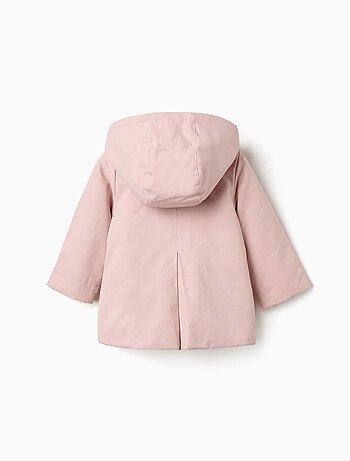 Trenchcoat met voering en afneembare capuchon