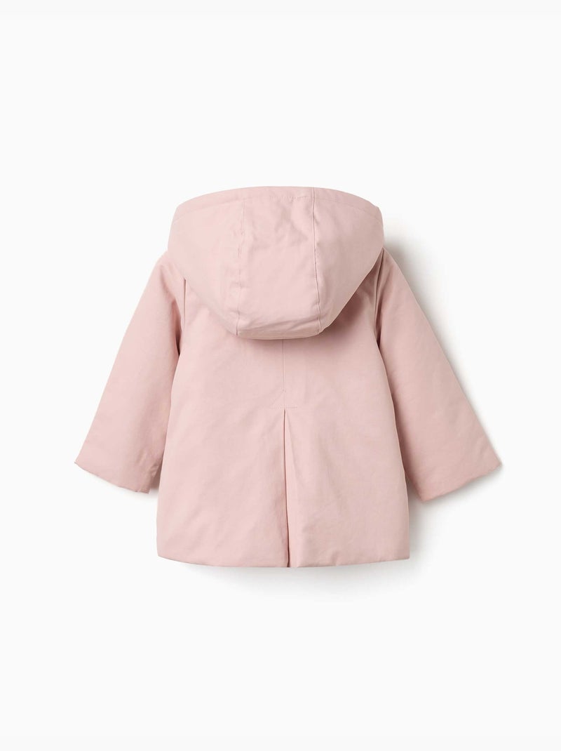 Trenchcoat met voering en afneembare capuchon Lichtroze - Kiabi