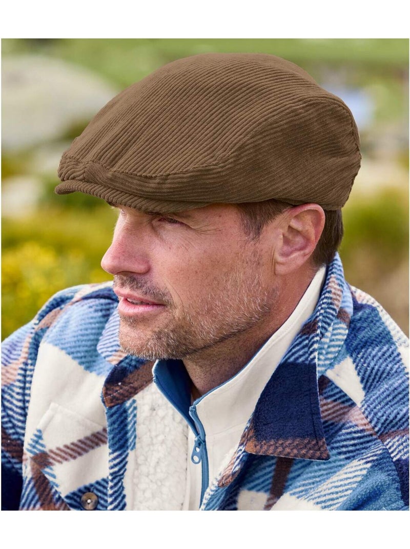 Trendy platte pet van ribfluweel - ATLAS FOR MEN Camel - Kiabi