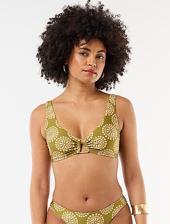 Triangel beha van microvezel met print