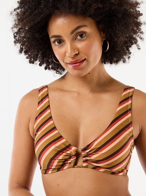 Triangel beha van microvezel met print - Kiabi