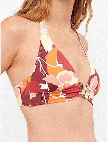 Triangel bikini top met geometrische print