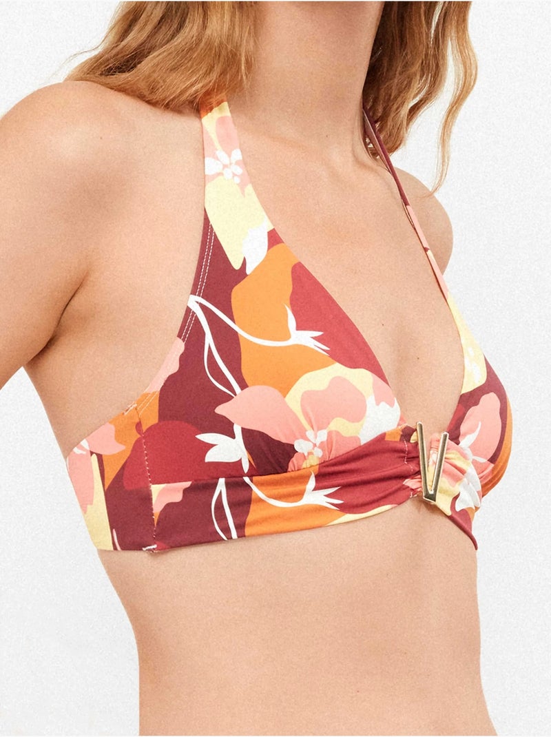 Triangel bikini top met geometrische print Multicolor - Kiabi