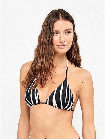 Triangel bikini top zonder beugel met zebraprint in dierenprint