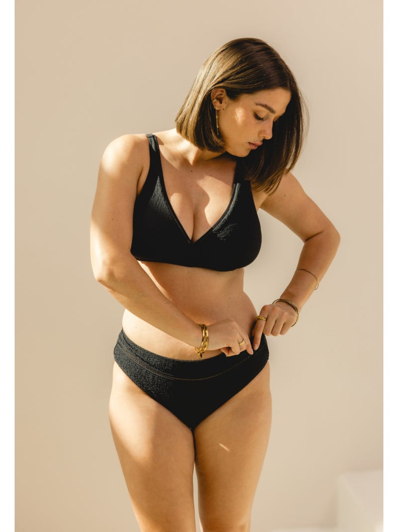 Triangel-bikinitop met uitneembare cups byala Zwart - Kiabi