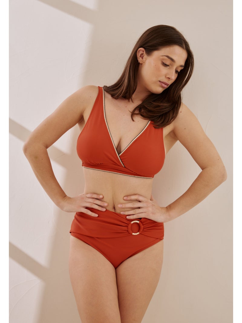 Triangel-bikinitop met uitneembare cups djenna Oranje - Kiabi