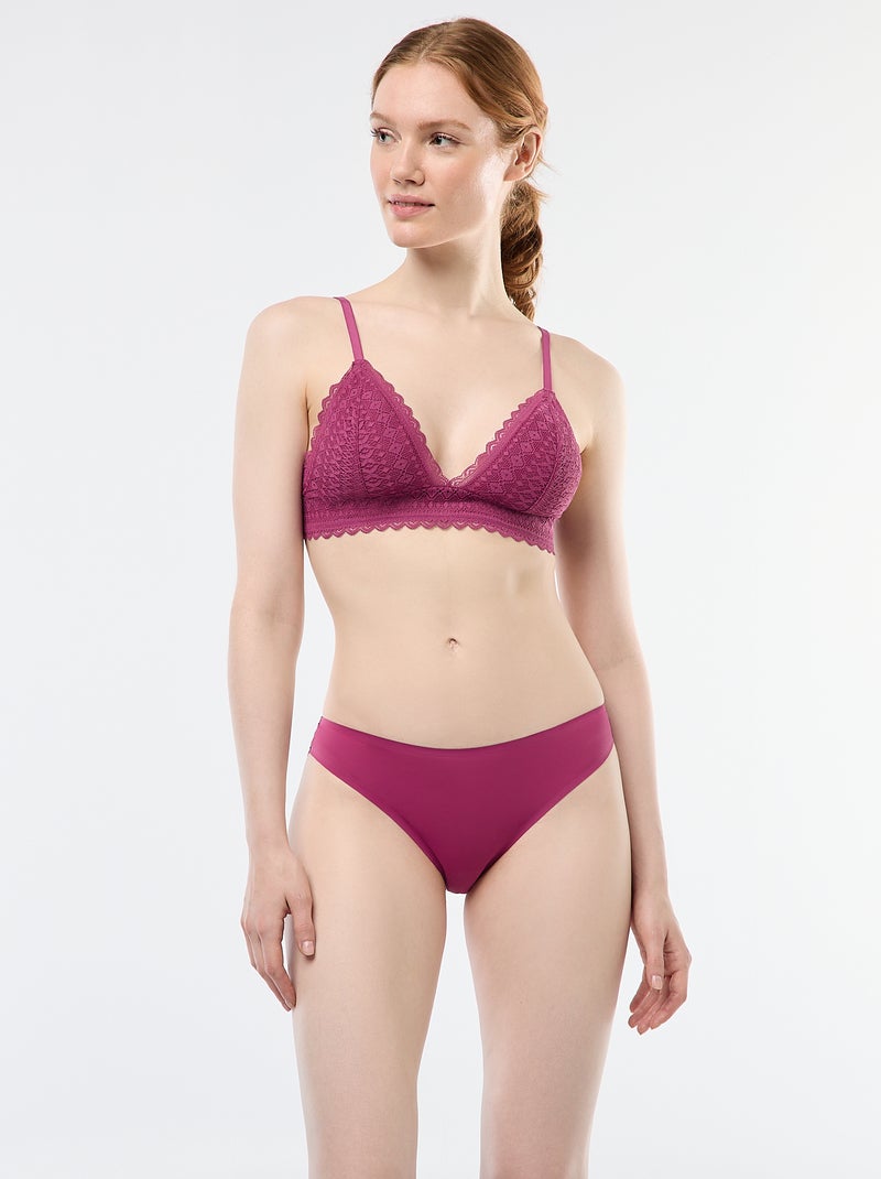 Triangelbeha van kant Rose - Kiabi