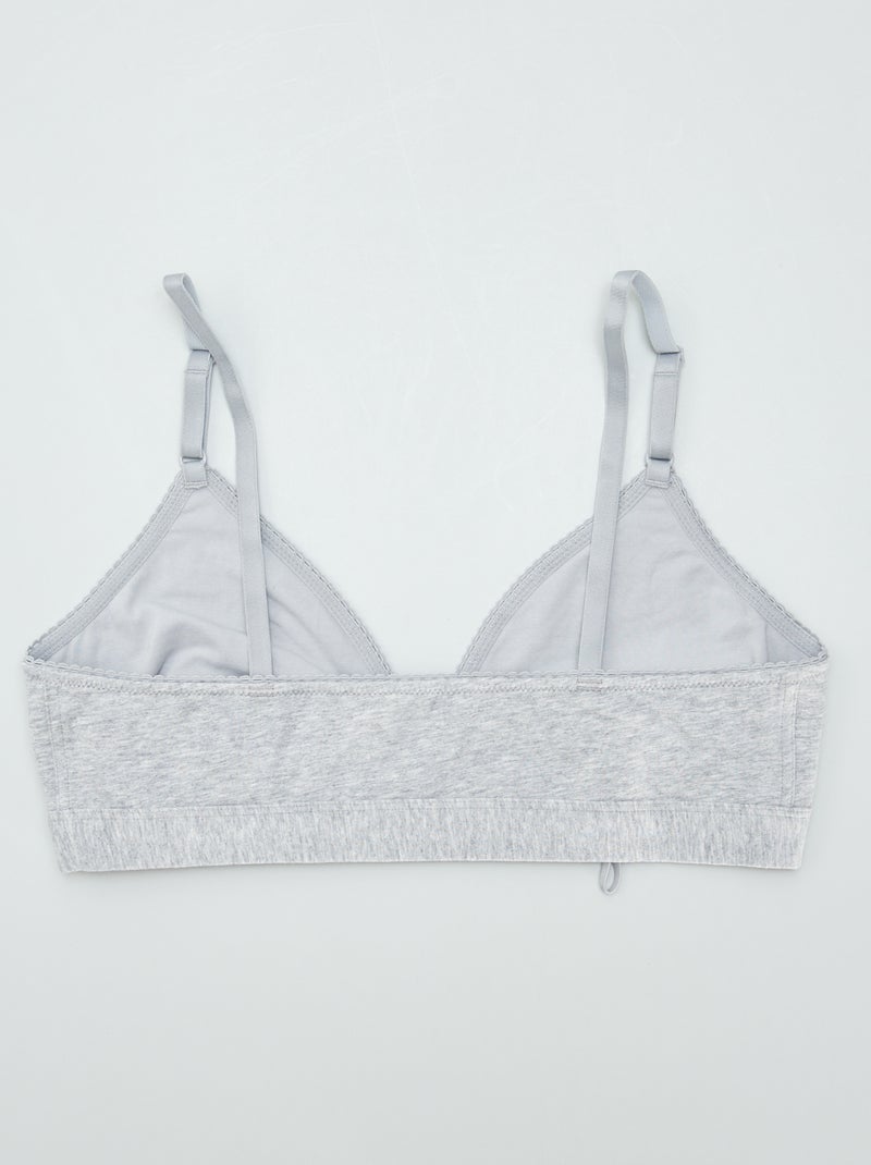 Triangelbeha zonder beugels - collectie die makkelijk aan te trekken is GRIJS - Kiabi