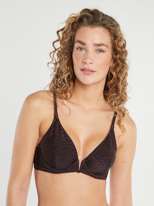 Triangelbikinitop met luipaardprint - Kiabi