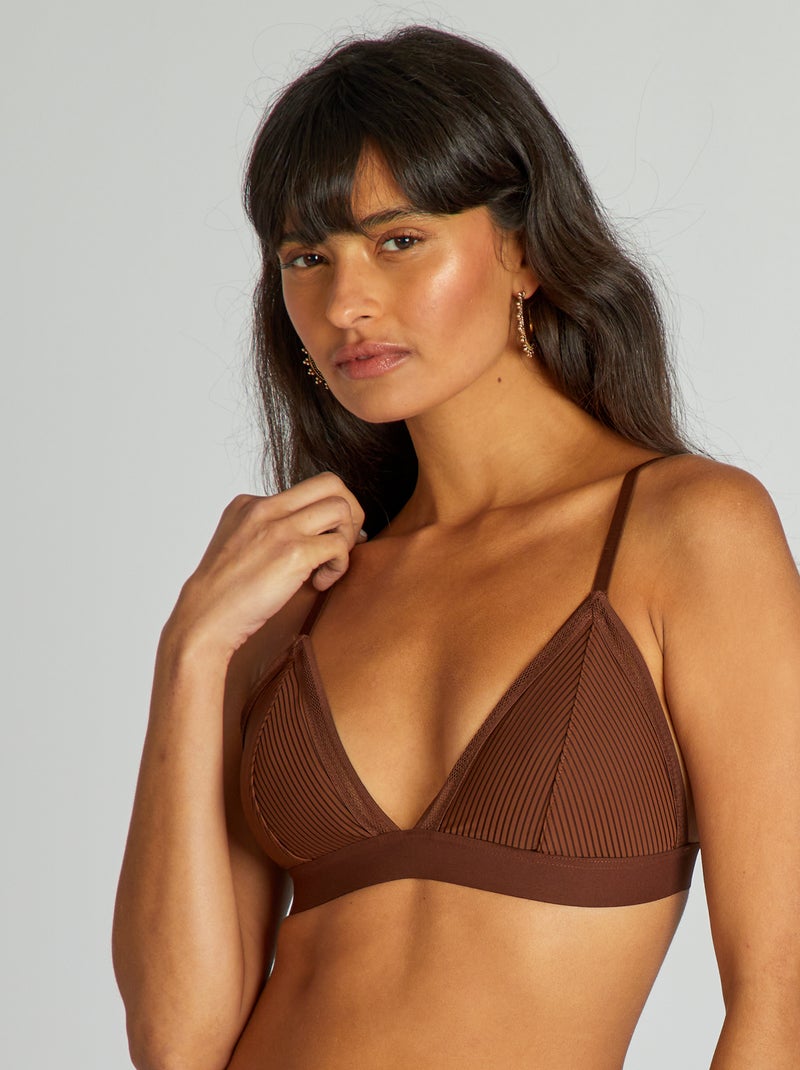 Triangle paddé microfibre Marron foncé - Kiabi