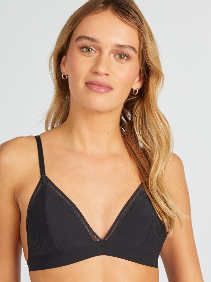 Triangle paddé microfibre noir - Kiabi