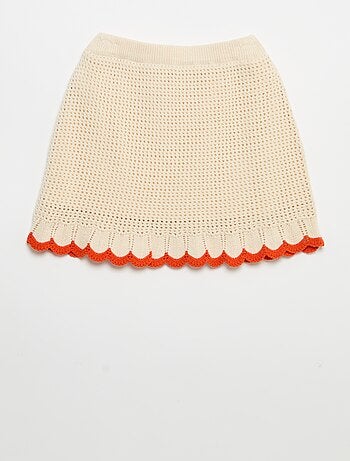 Tricot rok met golvende afwerkingen