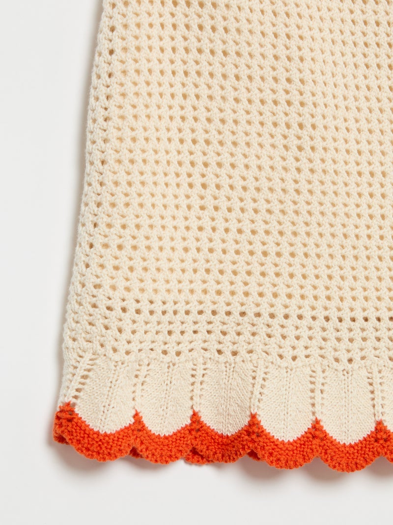 Tricot rok met golvende afwerkingen Biege - Kiabi