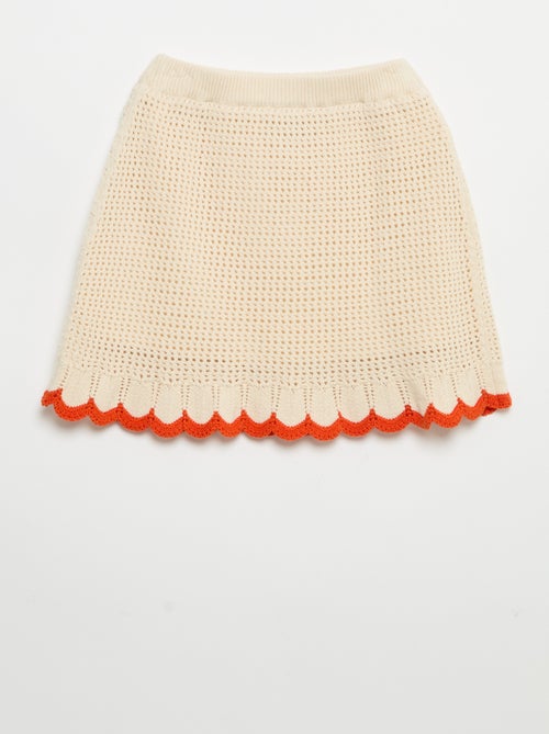 Tricot rok met golvende afwerkingen - Kiabi