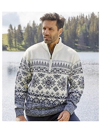 Tricot schipperstrui met jacquardmotief - ATLAS FOR MEN