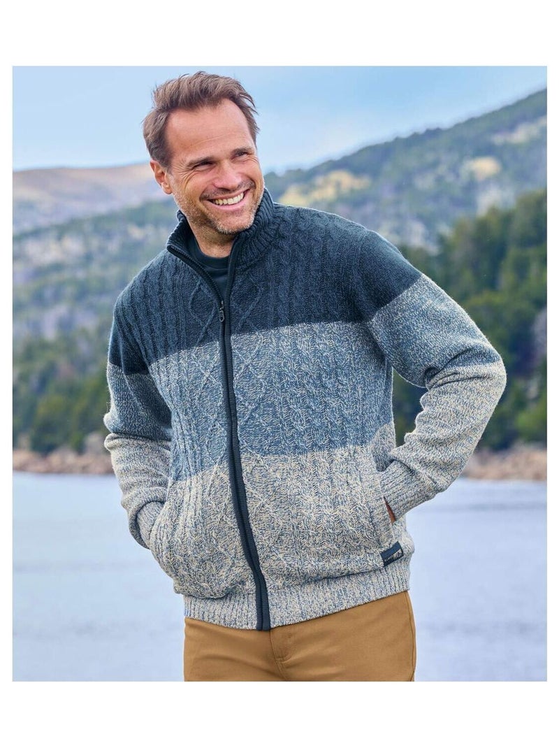Tricotjack met sherpavoering mountain - atlas for men Blauw - Kiabi