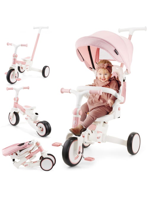 Tricycle bébé évolutif - siège pivotant 360°, vélo enfant, draisienne roues eva increvables, pliable - Kiabi Tricycle bébé évolutif - siège pivotant 360°, vélo enfant, draisienne roues eva increvables, pliable - Kiabi
