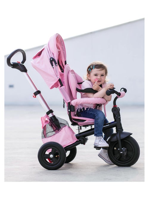 Tricycle enfant 1-5 ans max 25 kg, poussette habillage pluie, roues pompées, siège pivotant, pliante - Kiabi Tricycle enfant 1-5 ans max 25 kg, poussette habillage pluie, roues pompées, siège pivotant, pliante - Kiabi