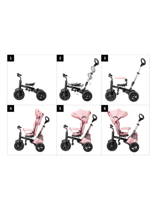 Tricycle enfant 1-5 ans max 25 kg, poussette habillage pluie, roues pompées, siège pivotant, pliante - Kiabi Tricycle enfant 1-5 ans max 25 kg, poussette habillage pluie, roues pompées, siège pivotant, pliante - Kiabi