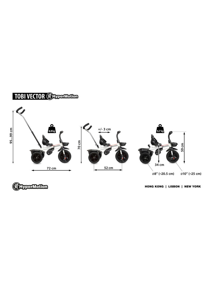 Tricycle évolutif 1 à 5 ans - poussoir réglable, démontable couplé avec guidon N/A - Kiabi