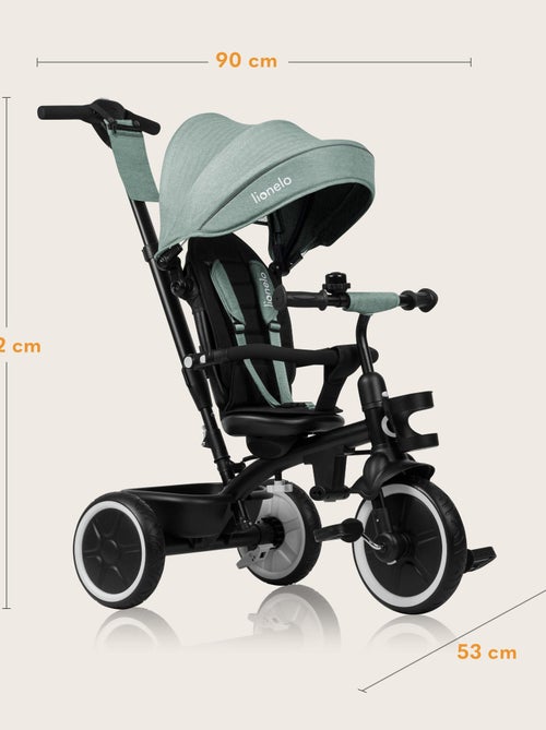 Tricycle évolutif 2en1 LIONELO Berry - Poussette velo - De 9 mois - Sonnette et Porte-gobelet - Kiabi Tricycle évolutif 2en1 LIONELO Berry - Poussette velo - De 9 mois - Sonnette et Porte-gobelet - Kiabi