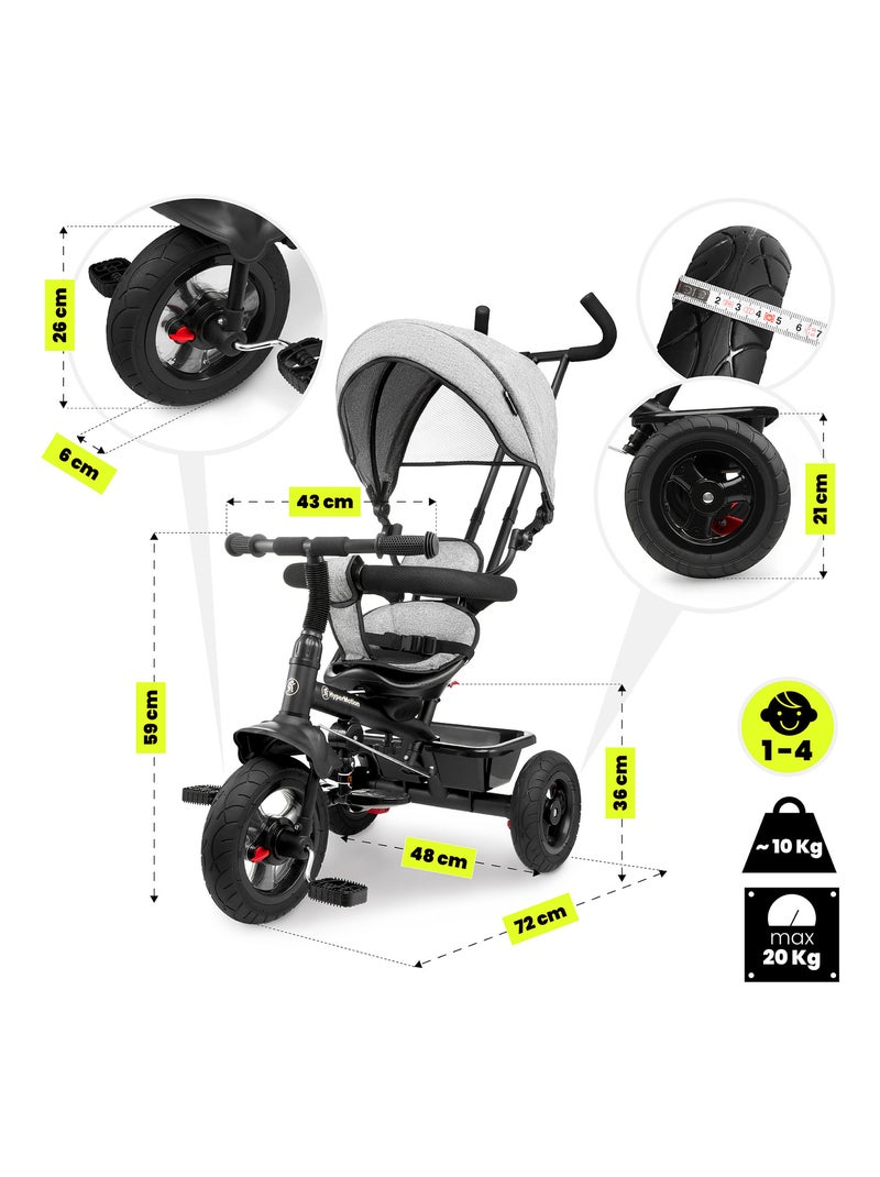 Tricycle evolutif bébé 1-4 ans, vélo enfant pliable, poignée confortable, poussoir, siège réversible N/A - Kiabi