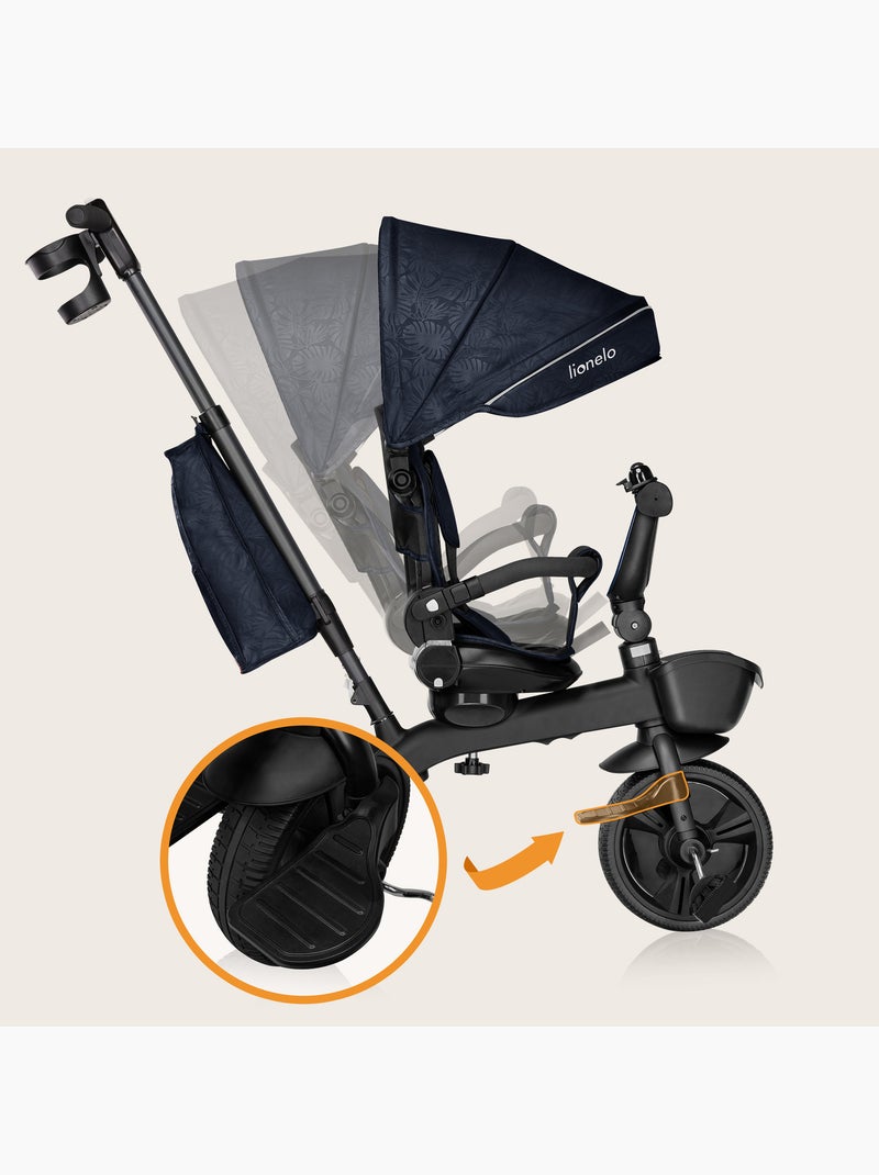 Tricycle évolutif LIONELO Kori - Siège réversible & réglable - Jusqu'à 25 kg - Panier inclus Bleu - Kiabi