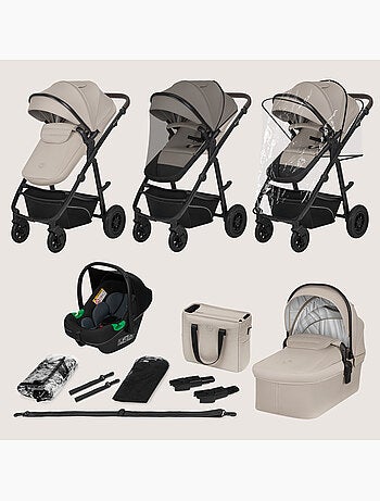 Trio kinderwagen LIONELO Bianka– Tot 22 kg – Set met kinderwagen, reiswieg, autostoel en accessoires