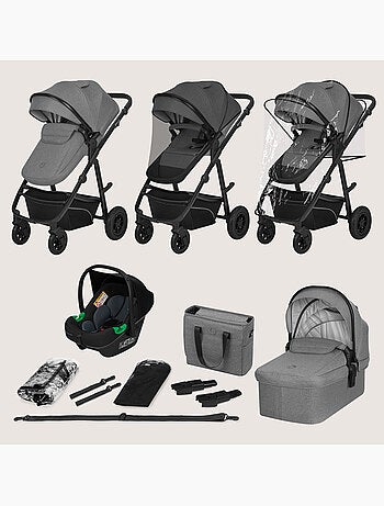 Trio kinderwagen LIONELO Bianka– Tot 22 kg – Set met kinderwagen, reiswieg, autostoel en accessoires