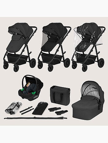 Trio kinderwagen LIONELO Bianka– Tot 22 kg – Set met kinderwagen, reiswieg, autostoel en accessoires