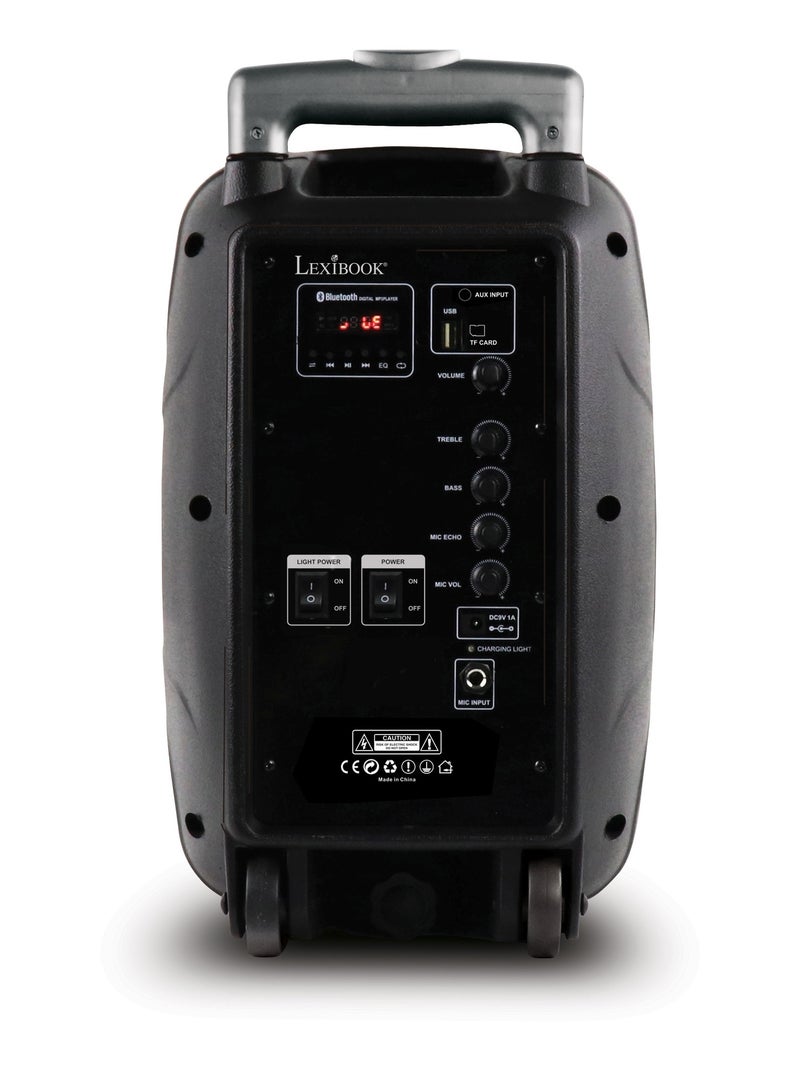 Trolley bluetooth® karaoke audiosysteem 8’’met verlichting en microfoon Zwart - Kiabi
