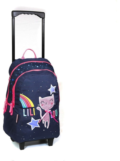 Trolley rugzak De Kat Lililou 45 cm met 2 vakken met ritssluiting - Kiabi Trolley rugzak De Kat Lililou 45 cm met 2 vakken met ritssluiting - Kiabi