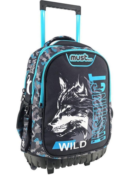 Trolley School bodem kunststof gegoten Wolf Animal Planet 45 cm - Kiabi Trolley School bodem kunststof gegoten Wolf Animal Planet 45 cm - Kiabi