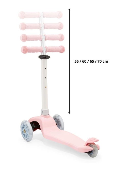 Trottinette 3 roues led rose réglable max 50kg hypermotion - Kiabi Trottinette 3 roues led rose réglable max 50kg hypermotion - Kiabi