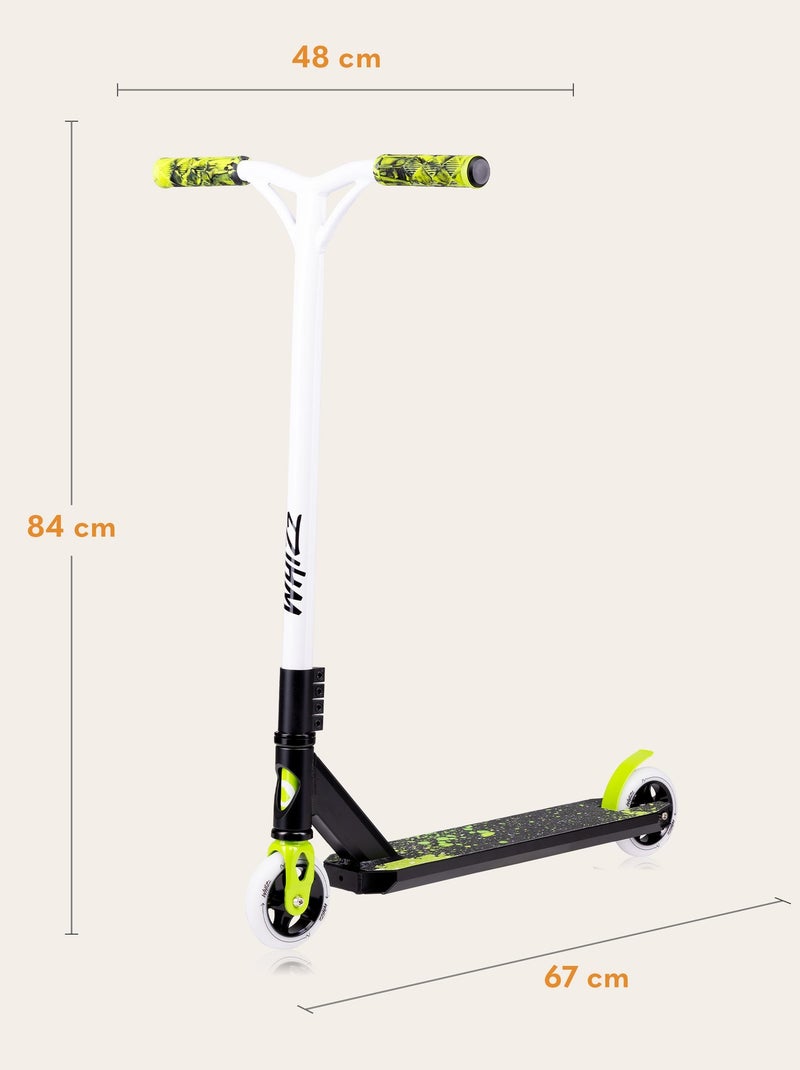 Trottinette acrobatique - LIONELO Whizz - Guidon large - Roulements ABEC-9 - Noir Vert - Kiabi