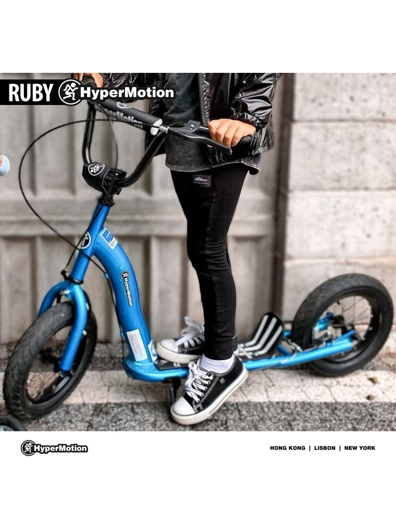 Trottinette enfant +5 hypermotion 115x56x89 cm roues 12" - charge 50 kg plateau large 2 freins Bleu - Kiabi
